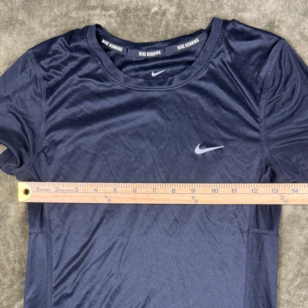 Nike Dri-FIT Running Shirt Womens XS Navy Blue Short Sleeve Athletic Top - Picture 8 of 10